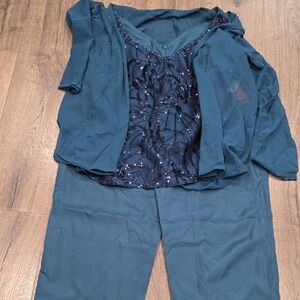 Elegant Teal Women's 3 Piece Outfit